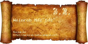 Weinreb Máté névjegykártya